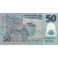 P40d Nigeria - 50 Naira Year 2013 (Polymer)